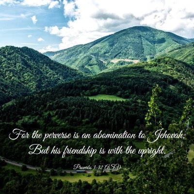 Picture 03 - Proverbs 3:32 ASV - For the perverse is an abomination to Jehovah; - Bible Verse Picture