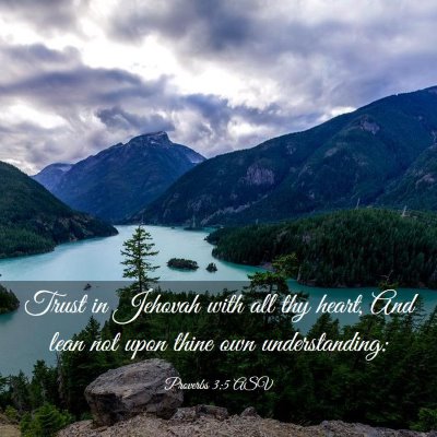 Picture 03 - Proverbs 3:5 ASV - Trust in Jehovah with all thy heart, And lean not - Bible Verse Picture