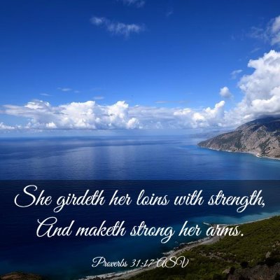 Picture 03 - Proverbs 31:17 ASV - She girdeth her loins with strength, And maketh - Bible Verse Picture