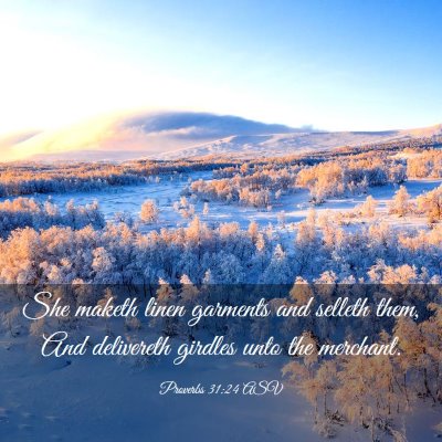 Picture 03 - Proverbs 31:24 ASV - She maketh linen garments and selleth them, And - Bible Verse Picture
