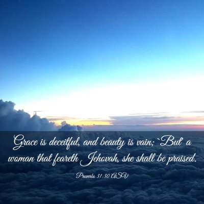 Picture 03 - Proverbs 31:30 ASV - Grace is deceitful, and beauty is vain; `But' a - Bible Verse Picture