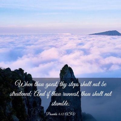 Picture 03 - Proverbs 4:12 ASV - When thou goest, thy steps shall not be - Bible Verse Picture