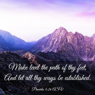 Picture 03 - Proverbs 4:26 ASV - Make level the path of thy feet, And let all thy - Bible Verse Picture