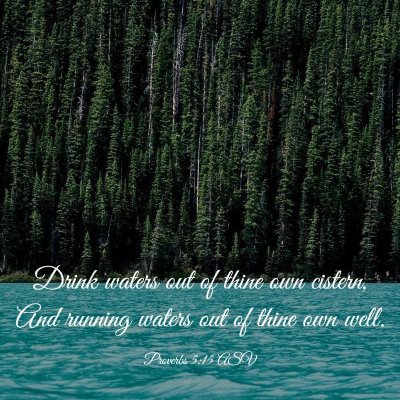 Picture 03 - Proverbs 5:15 ASV - Drink waters out of thine own cistern, And - Bible Verse Picture