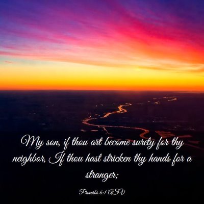 Picture 03 - Proverbs 6:1 ASV - My son, if thou art become surety for thy - Bible Verse Picture