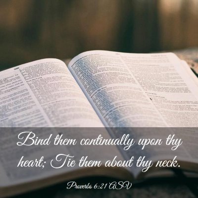 Picture 03 - Proverbs 6:21 ASV - Bind them continually upon thy heart; Tie them - Bible Verse Picture