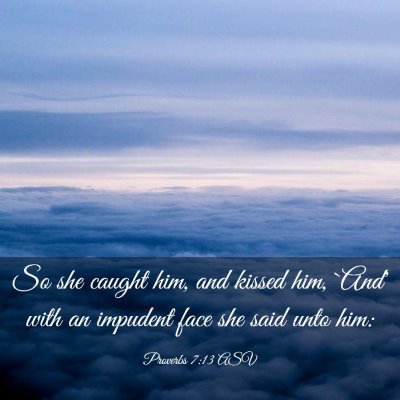Picture 03 - Proverbs 7:13 ASV - So she caught him, and kissed him, `And' with an - Bible Verse Picture