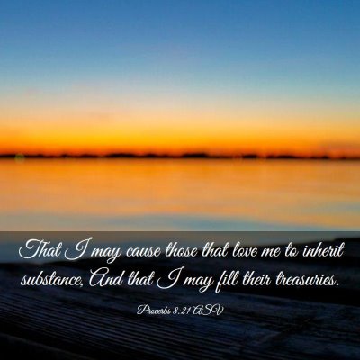 Picture 03 - Proverbs 8:21 ASV - That I may cause those that love me to inherit - Bible Verse Picture