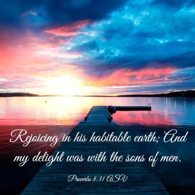 Picture 03 - Proverbs 8:31 ASV - Rejoicing in his habitable earth; And my delight - Bible Verse Picture