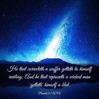 Picture 03 - Proverbs 9:7 ASV - He that correcteth a scoffer getteth to himself - Bible Verse Picture