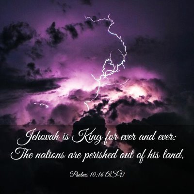 Picture 03 - Psalms 10:16 ASV - Jehovah is King for ever and ever: The nations - Bible Verse Picture