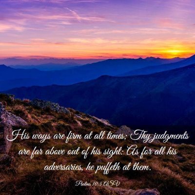 Picture 03 - Psalms 10:5 ASV - His ways are firm at all times; Thy judgments are - Bible Verse Picture