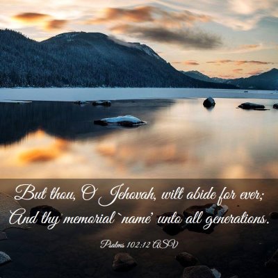 Picture 03 - Psalms 102:12 ASV - But thou, O Jehovah, wilt abide for ever; And thy - Bible Verse Picture