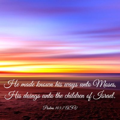 Picture 03 - Psalms 103:7 ASV - He made known his ways unto Moses, His doings - Bible Verse Picture