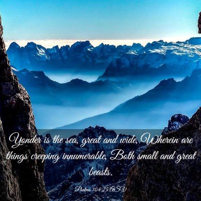 Picture 03 - Psalms 104:25 ASV - Yonder is the sea, great and wide, Wherein are - Bible Verse Picture