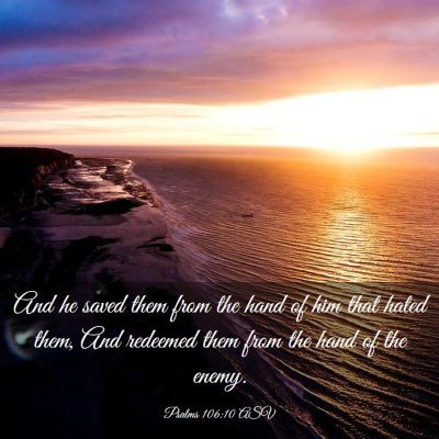 Picture 03 - Psalms 106:10 ASV - And he saved them from the hand of him that hated - Bible Verse Picture