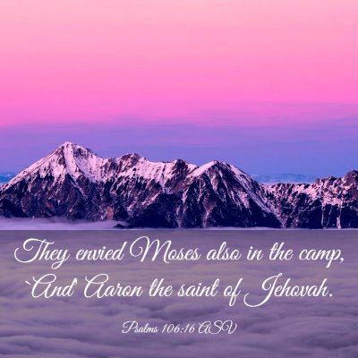 Picture 03 - Psalms 106:16 ASV - They envied Moses also in the camp, `And' Aaron - Bible Verse Picture