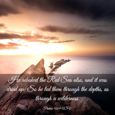 Picture 03 - Psalms 106:9 ASV - He rebuked the Red Sea also, and it was dried up: - Bible Verse Picture