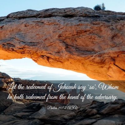 Picture 03 - Psalms 107:2 ASV - Let the redeemed of Jehovah say `so', Whom he - Bible Verse Picture
