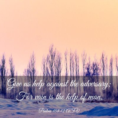 Picture 03 - Psalms 108:12 ASV - Give us help against the adversary; For vain is - Bible Verse Picture