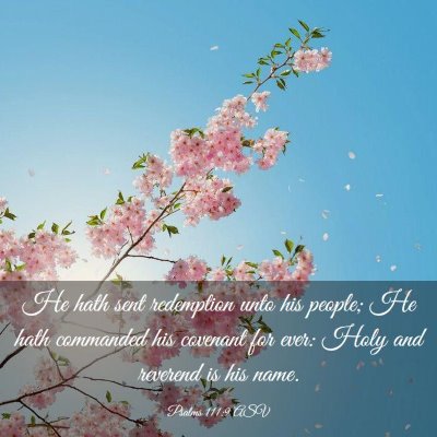 Picture 03 - Psalms 111:9 ASV - He hath sent redemption unto his people; He hath - Bible Verse Picture