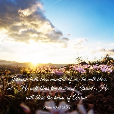 Picture 03 - Psalms 115:12 ASV - Jehovah hath been mindful of us; he will bless - Bible Verse Picture