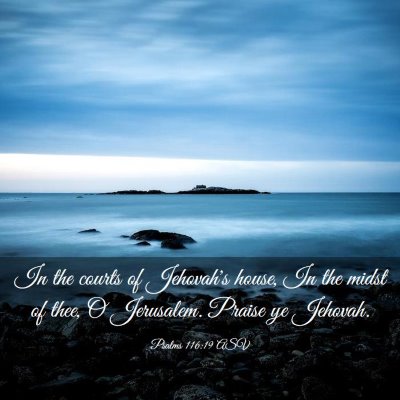 Picture 03 - Psalms 116:19 ASV - In the courts of Jehovah's house, In the midst of - Bible Verse Picture