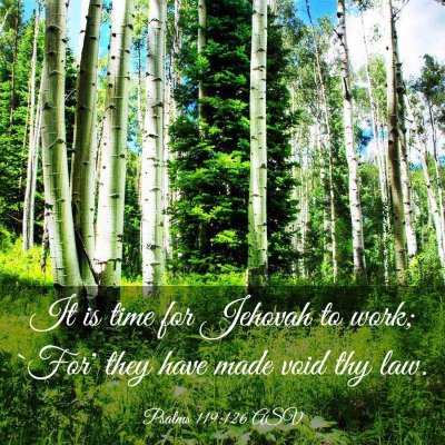 Picture 03 - Psalms 119:126 ASV - It is time for Jehovah to work; `For' they have - Bible Verse Picture