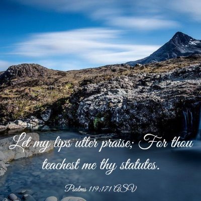 Picture 03 - Psalms 119:171 ASV - Let my lips utter praise; For thou teachest me - Bible Verse Picture