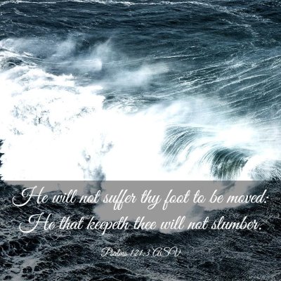 Picture 03 - Psalms 121:3 ASV - He will not suffer thy foot to be moved: He that - Bible Verse Picture