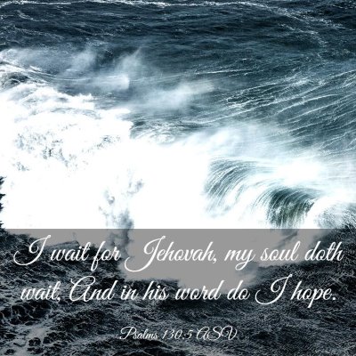Picture 03 - Psalms 130:5 ASV - I wait for Jehovah, my soul doth wait, And in his - Bible Verse Picture