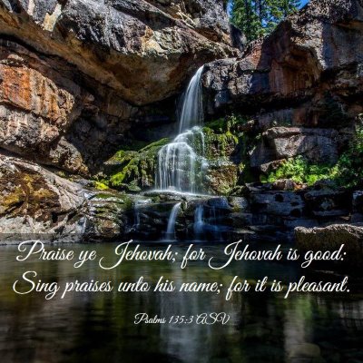 Picture 03 - Psalms 135:3 ASV - Praise ye Jehovah; for Jehovah is good: Sing - Bible Verse Picture