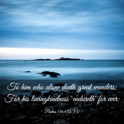 Picture 03 - Psalms 136:4 ASV - To him who alone doeth great wonders; For his - Bible Verse Picture
