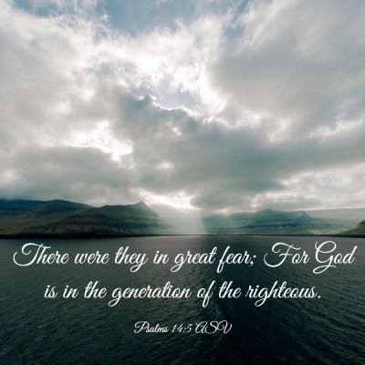 Picture 03 - Psalms 14:5 ASV - There were they in great fear; For God is in the - Bible Verse Picture