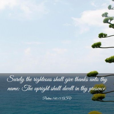 Picture 03 - Psalms 140:13 ASV - Surely the righteous shall give thanks unto thy - Bible Verse Picture