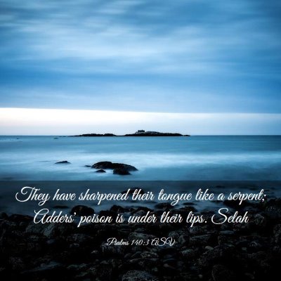 Picture 03 - Psalms 140:3 ASV - They have sharpened their tongue like a serpent; - Bible Verse Picture