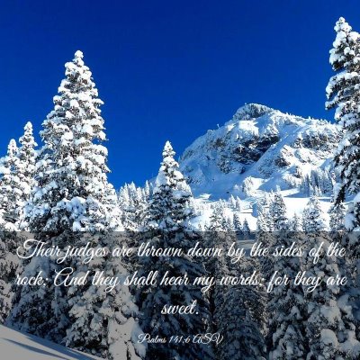 Picture 03 - Psalms 141:6 ASV - Their judges are thrown down by the sides of the - Bible Verse Picture