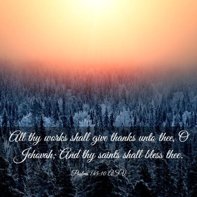 Picture 03 - Psalms 145:10 ASV - All thy works shall give thanks unto thee, O - Bible Verse Picture