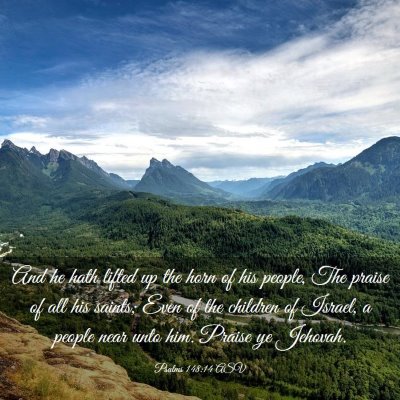 Picture 03 - Psalms 148:14 ASV - And he hath lifted up the horn of his people, The - Bible Verse Picture