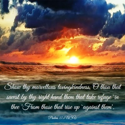 Picture 03 - Psalms 17:7 ASV - Show thy marvellous lovingkindness, O thou that - Bible Verse Picture