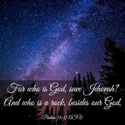 Picture 03 - Psalms 18:31 ASV - For who is God, save Jehovah? And who is a rock, - Bible Verse Picture