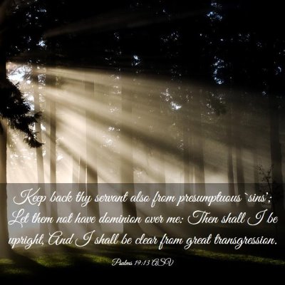 Picture 03 - Psalms 19:13 ASV - Keep back thy servant also from presumptuous - Bible Verse Picture