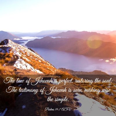 Picture 03 - Psalms 19:7 ASV - The law of Jehovah is perfect, restoring the - Bible Verse Picture