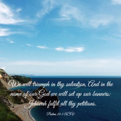Picture 03 - Psalms 20:5 ASV - We will triumph in thy salvation, And in the name - Bible Verse Picture