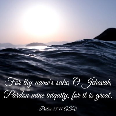 Picture 03 - Psalms 25:11 ASV - For thy name's sake, O Jehovah, Pardon mine - Bible Verse Picture