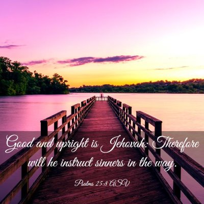 Picture 03 - Psalms 25:8 ASV - Good and upright is Jehovah: Therefore will he - Bible Verse Picture