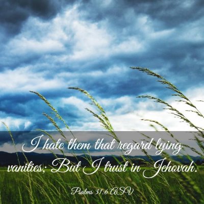 Picture 03 - Psalms 31:6 ASV - I hate them that regard lying vanities; But I - Bible Verse Picture