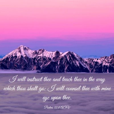 Picture 03 - Psalms 32:8 ASV - I will instruct thee and teach thee in the way - Bible Verse Picture