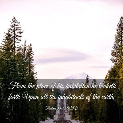 Picture 03 - Psalms 33:14 ASV - From the place of his habitation he looketh forth - Bible Verse Picture