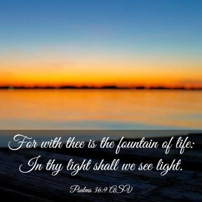 Picture 03 - Psalms 36:9 ASV - For with thee is the fountain of life: In thy - Bible Verse Picture